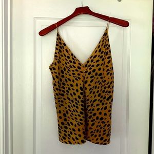 Cheetah print 95% silk tank top. Size 2. Worn only once!